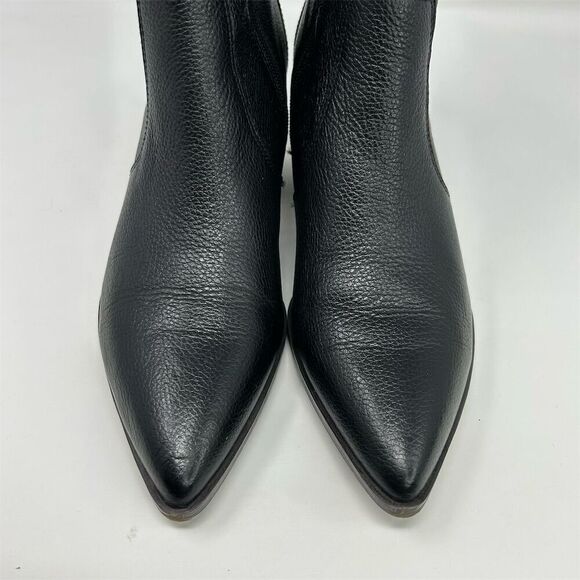 Franco Sarto Women's Black Leather Chelsea Boots Size 10M Pointed Toe Western - Picture 6 of 13